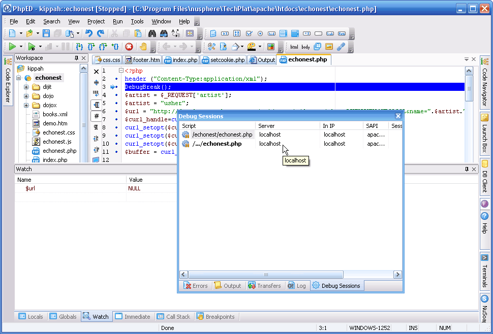 debug php script command line
