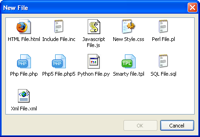 PhpED's new file window
